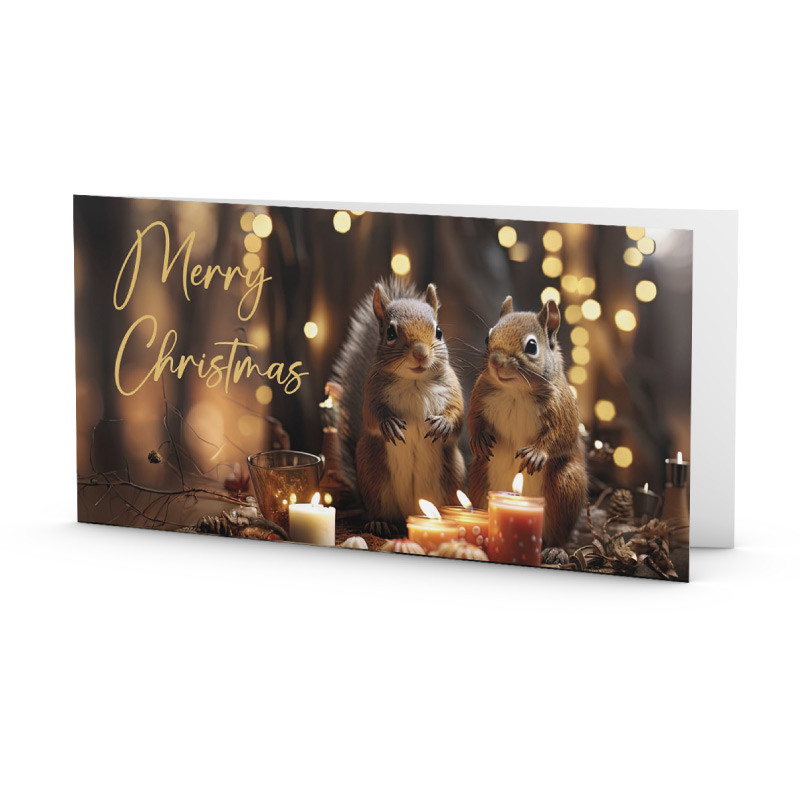 KI-Eichhörnchen Weihnachtskarte