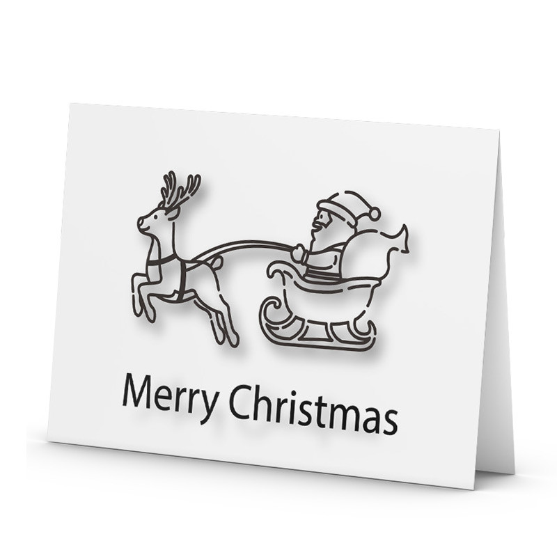 Weihnachtsmann am Schlitten Weihnachtskarte