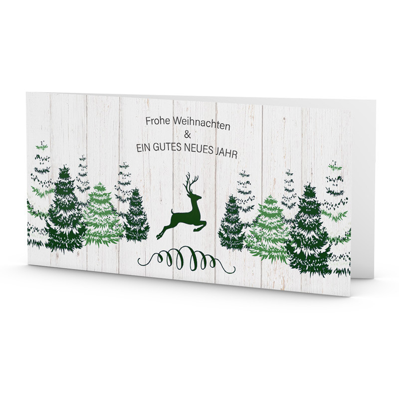 Weihnachtswald Rentier Weihnachtskarte