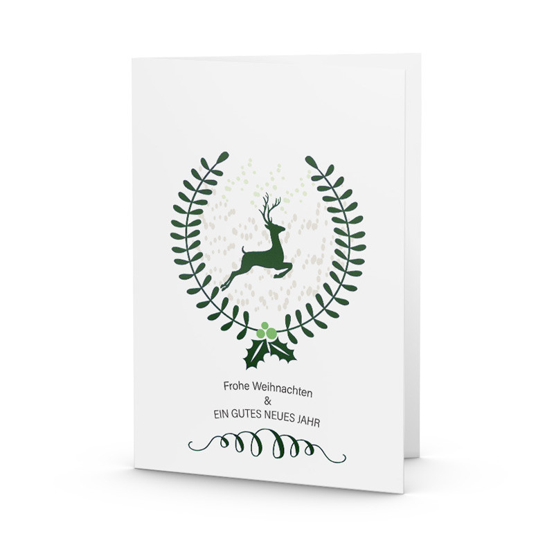 Springendes Rehkitz Weihnachtskarte