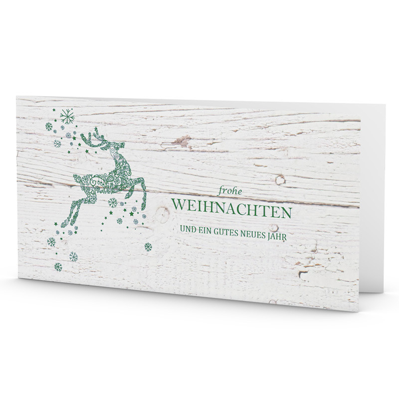 Springender Hirsch Weihnachtskarte