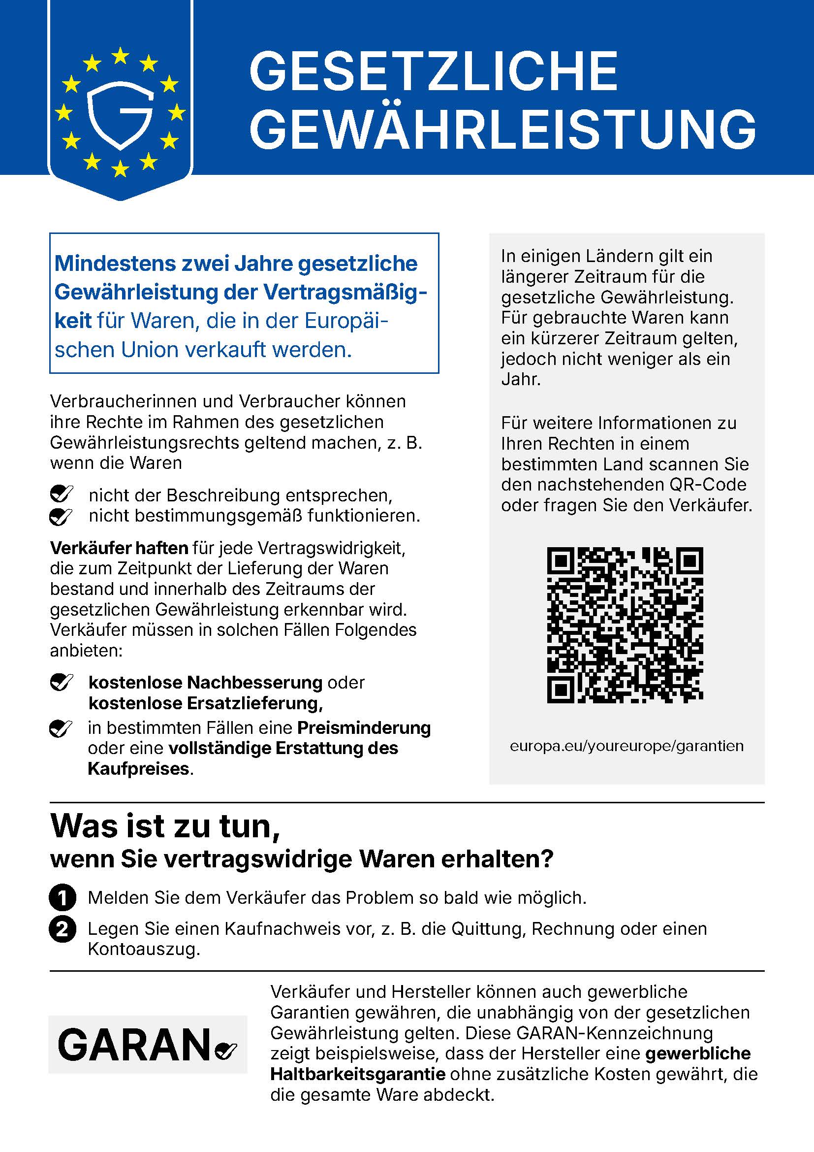 EU-Gewährleistungslabel